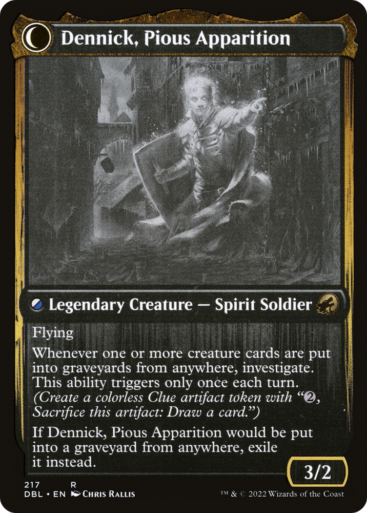 Dennick, Pious Apprentice (DBL-217) - Innistrad: Double Feature: (Double Faced Transform) Foil