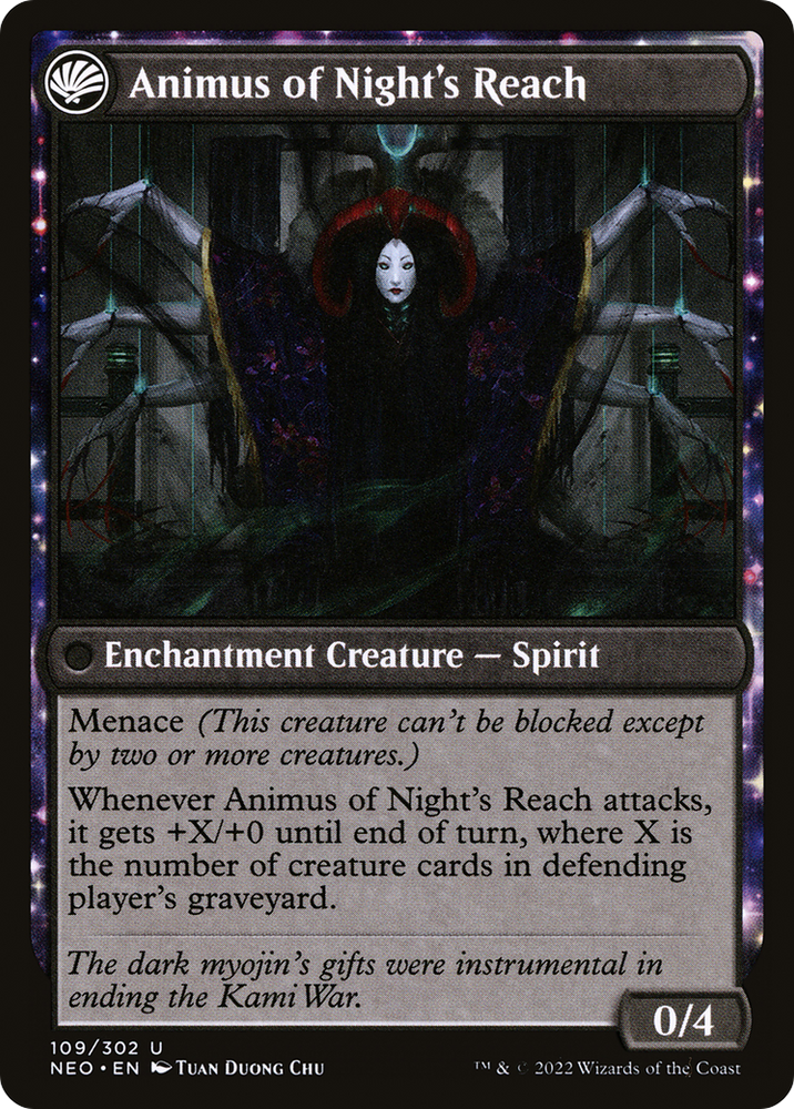 The Long Reach of Night (NEO-109) - Kamigawa: Neon Dynasty: (fandfc, enchantment) Foil