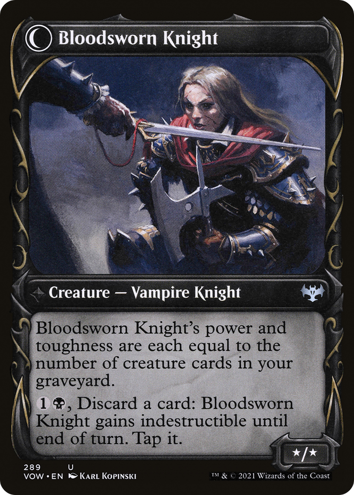 Bloodsworn Squire (Showcase) (VOW-289) - Innistrad: Crimson Vow: (Showcase, Double Faced Transform) Foil
