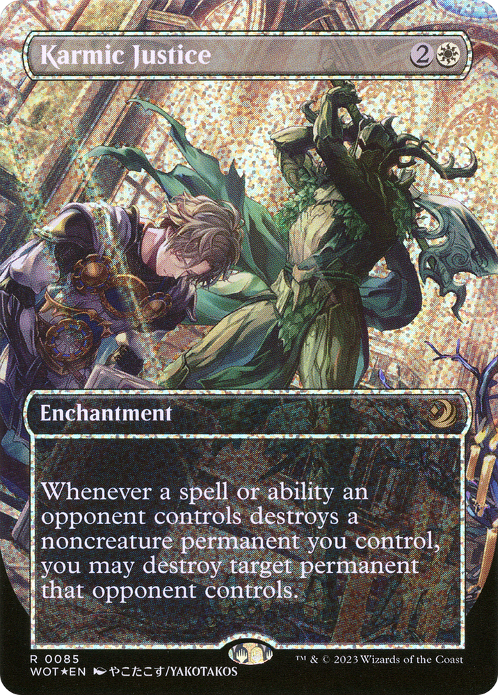 Karmic Justice (Anime Borderless) (Confetti Foil) (WOT-085) - Wilds of Eldraine: Enchanting Tales (Borderless) Foil
