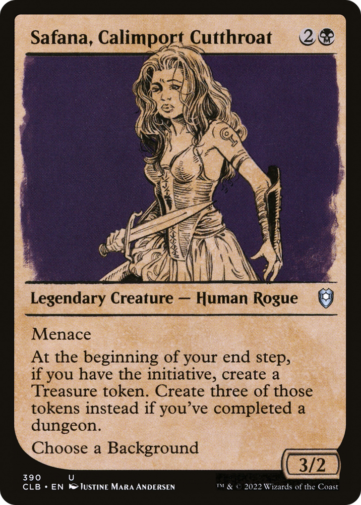 Safana, Calimport Cutthroat (Showcase) (CLB-390) - Commander Legends: Battle for Baldur's Gate: (Showcase)