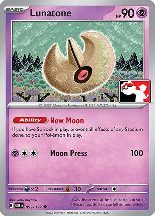 Lunatone 092/197  Prize Pack Series Cards - Uncommon