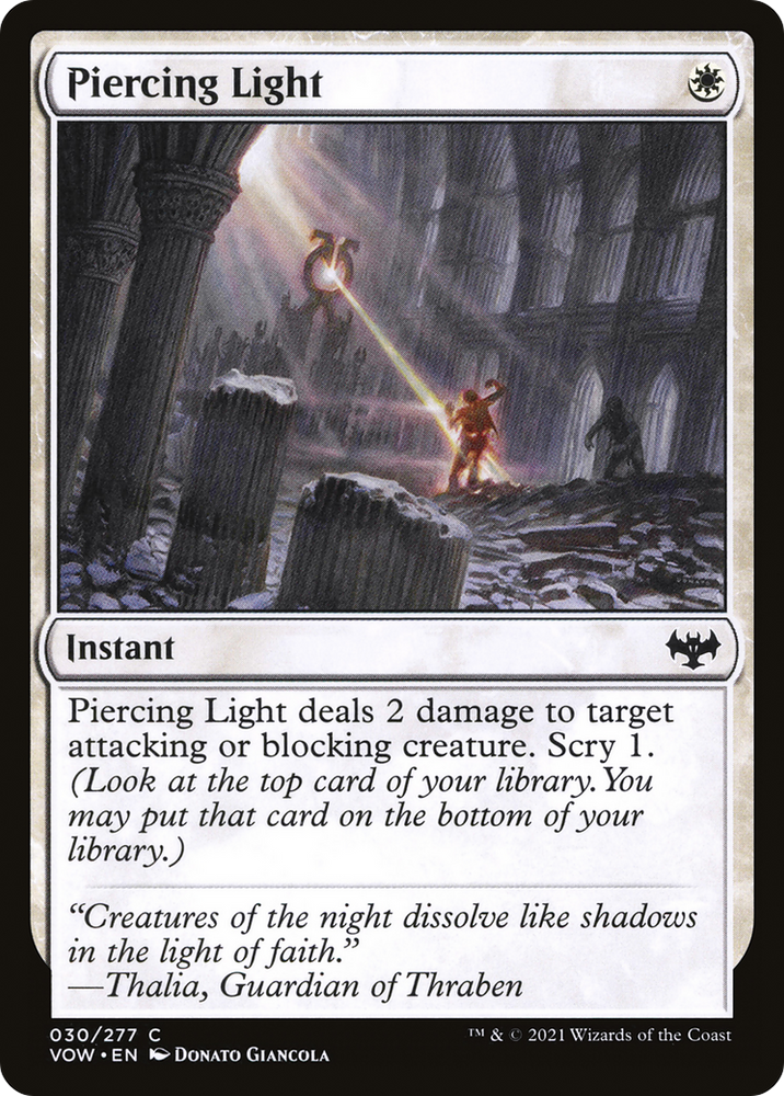 Piercing Light (VOW-030) - Innistrad: Crimson Vow Foil
