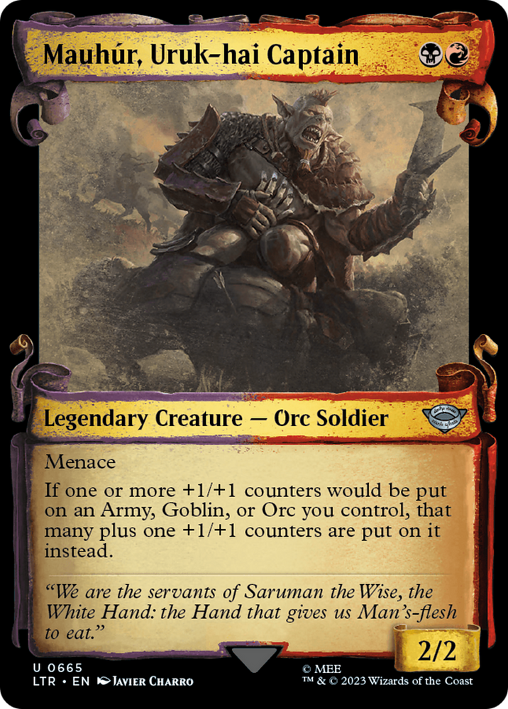 Mauhur, Uruk-hai Captain (Showcase Scrolls) (LTR-665) - The Lord of the Rings: Tales of Middle-earth: (Showcase) Foil
