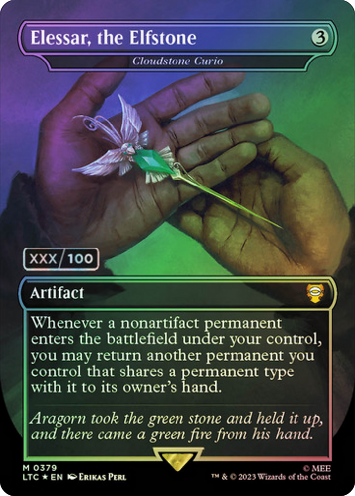 Elessar, the Elfstone - Cloudstone Curio (Serial Numbered) (LTC-379Z) - Tales of Middle-earth Commander / Elessar, the Elfstone (Borderless) Foil