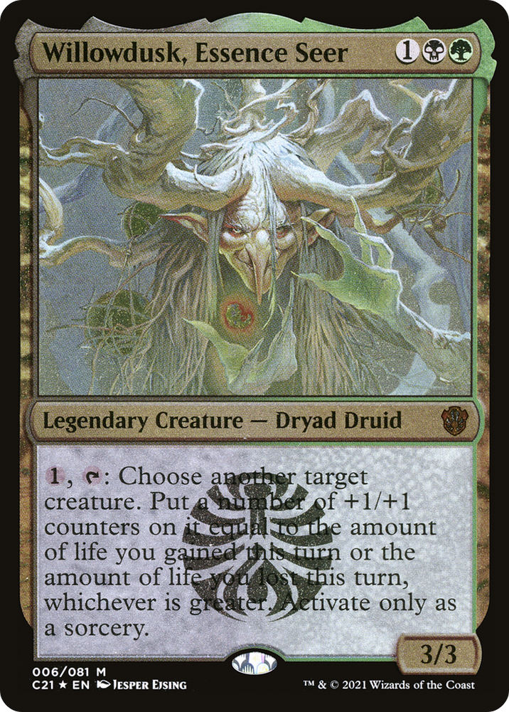Willowdusk, Essence Seer (Display Commander) - Thick Stock (C21-006) - Commander 2021 Display Commanders Foil