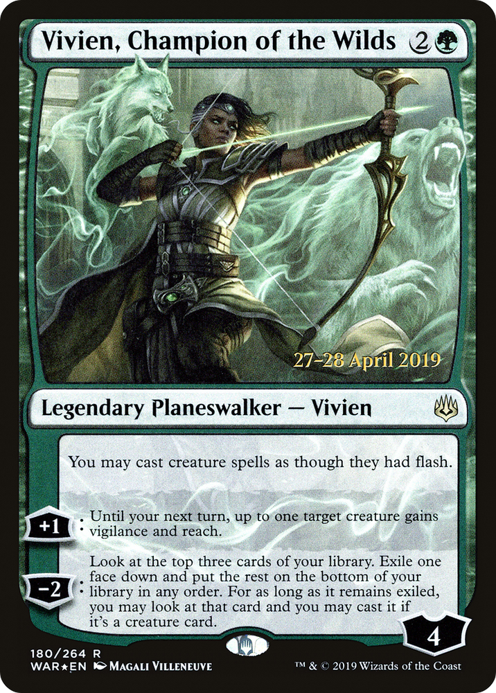 Vivien, Champion of the Wilds (PRE-180) - War of the Spark Promos Foil