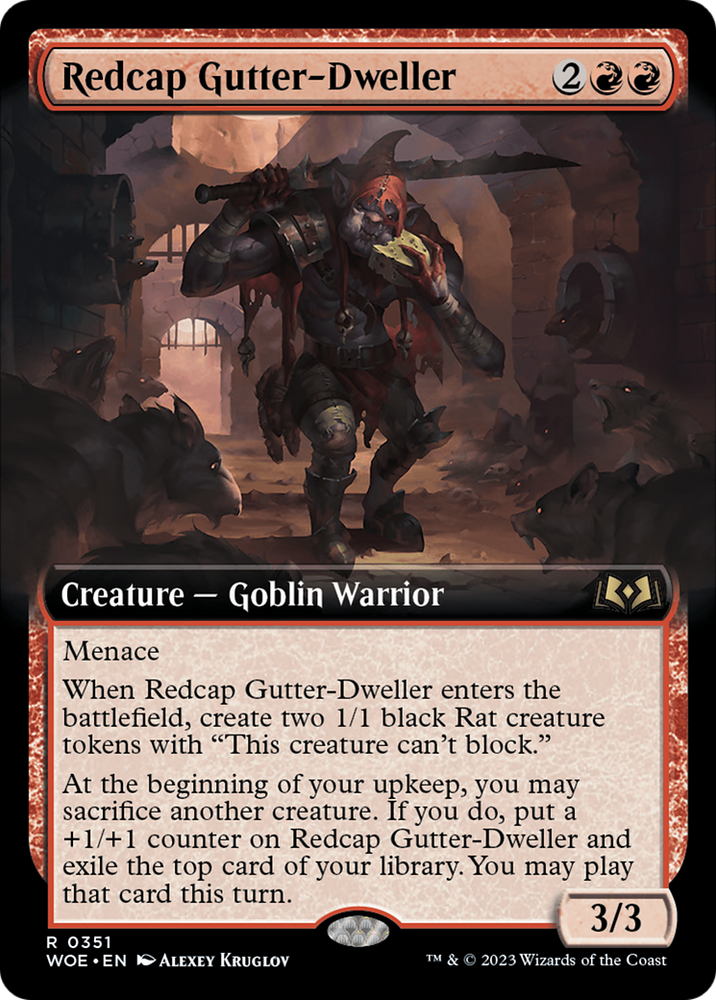 Redcap Gutter-Dweller (Extended Art) (WOE-351) - Wilds of Eldraine: (Extended Art) Foil