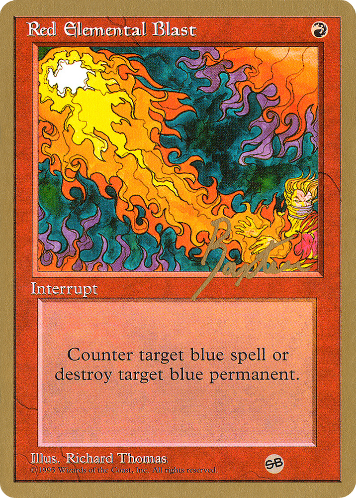 Red Elemental Blast - 1996 George Baxter (4ED) (SB) (WCD-GB218SB) - Pro Tour Collector Set