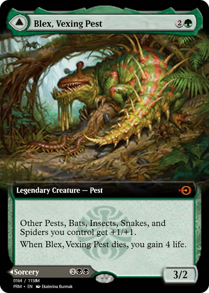 Blex, Vexing Pest // Search for Blex (PRM-90300) - Magic Online Promos