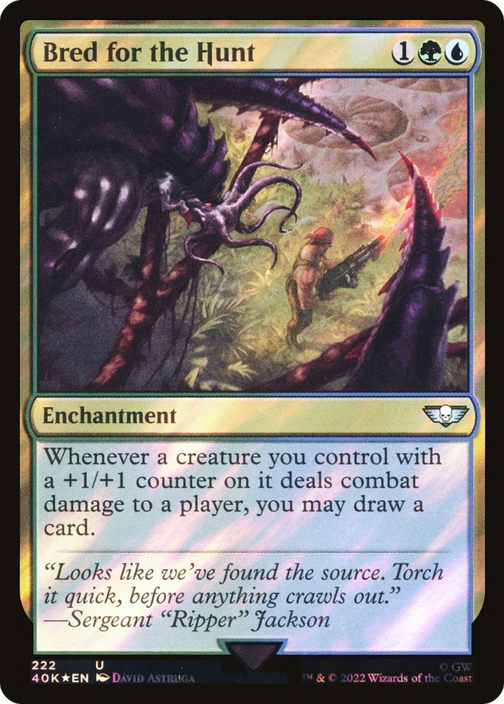 Bred for the Hunt (Surge Foil) (40K-222★) - Warhammer 40,000 Commander Foil