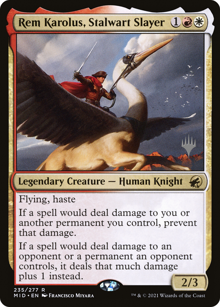 Rem Karolus, Stalwart Slayer (PPMID-235P) - Innistrad: Midnight Hunt Promos Foil