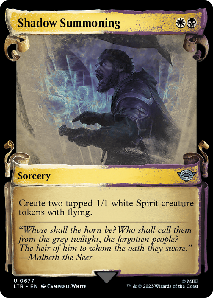 Shadow Summoning (Showcase Scrolls) (LTR-677) - The Lord of the Rings: Tales of Middle-earth: (Showcase) Foil