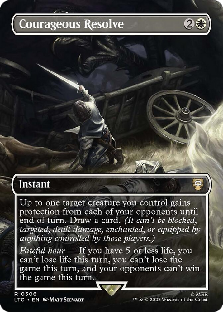 Courageous Resolve (Borderless) (LTC-506) - Tales of Middle-earth Commander (Borderless) Foil