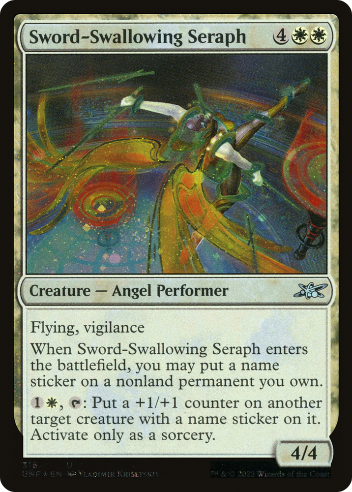 Sword-Swallowing Seraph (Galaxy Foil) (UNF-316) - Unfinity Foil