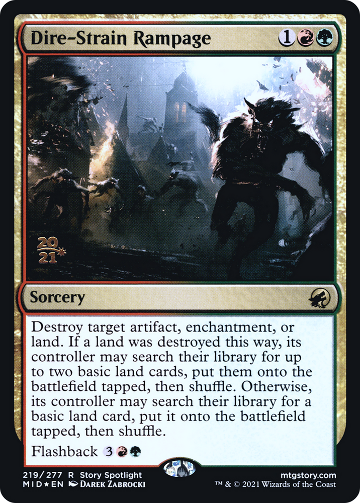 Dire-Strain Rampage (PRE-219) - Innistrad: Midnight Hunt Promos Foil