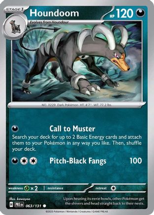 Houndoom 063/131  - Reverse Holofoil SV Prismatic Evolutions - Common
