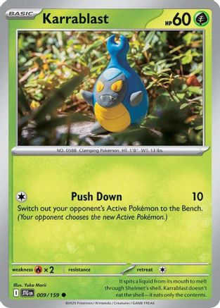 Karrablast 009/159  - Reverse Holofoil SV09 Journey Together - Common