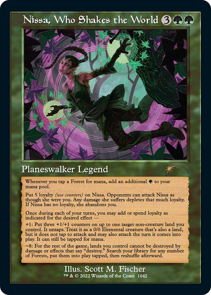 Nissa, Who Shakes the World (Retro Frame) (SLD-1042) - Secret Lair Drop