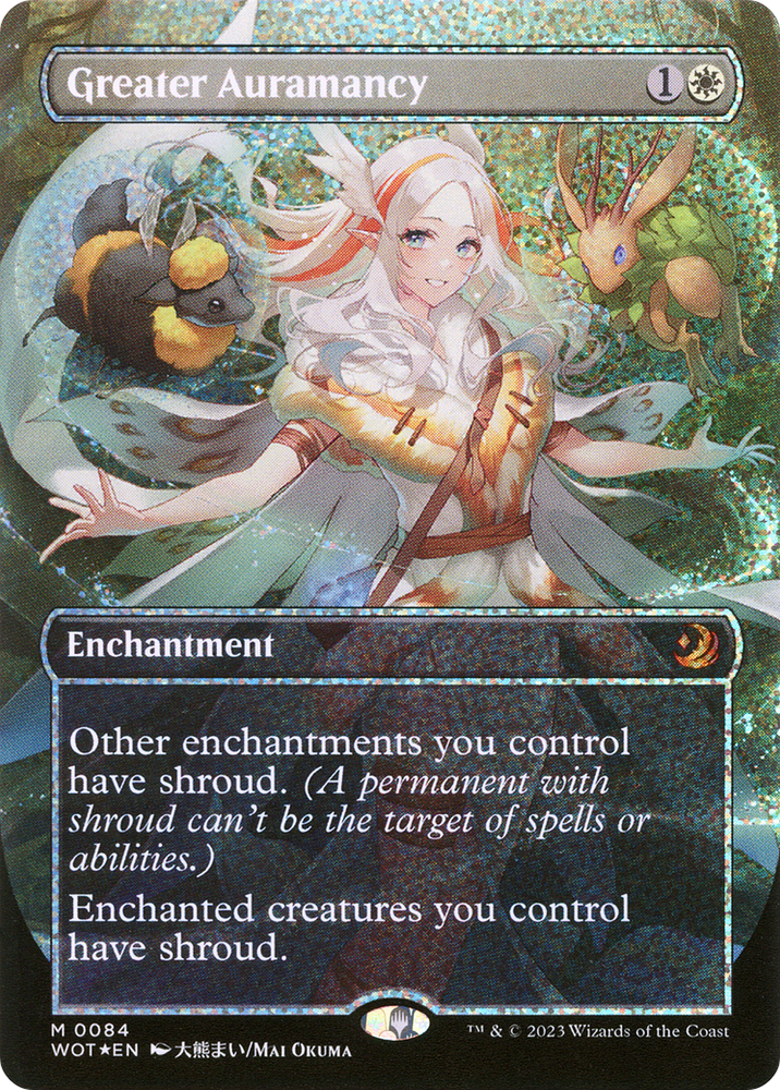 Greater Auramancy (Anime Borderless) (Confetti Foil) (WOT-084) - Wilds of Eldraine: Enchanting Tales (Borderless) Foil