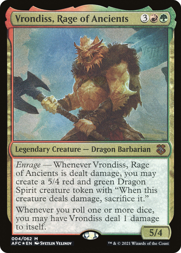 Vrondiss, Rage of Ancients (Display Commander) - Thick Stock (AFC-004) - Forgotten Realms Commander Display Commanders Foil