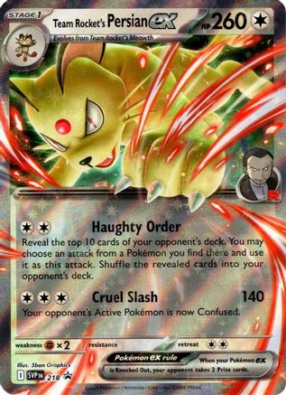 Team Rocket's Persian ex 218  - Holofoil SV10 Destined Rivals - Promo