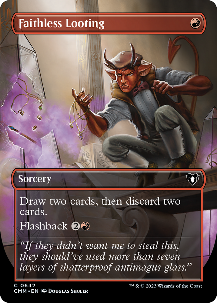 Faithless Looting (Borderless) (CMM-642) - Commander Masters (Borderless) Foil