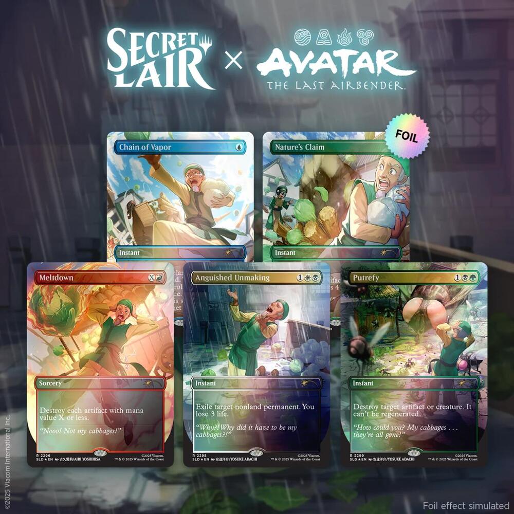 MTG Secret Lair x Avatar: The Last Airbender: My Cabbages! - Rainbow Foil Edition - Secret Lair Drop Series