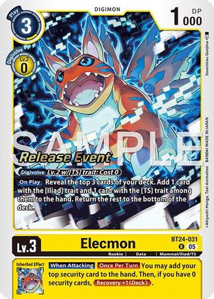 Elecmon (BT24-031) - Time Stranger Release Events Cards