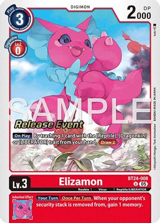 Elizamon (BT24-008) - Time Stranger Release Events Cards Foil