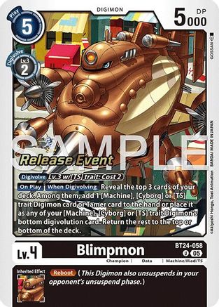 Blimpmon (BT24-058) - Time Stranger Release Events Cards Foil