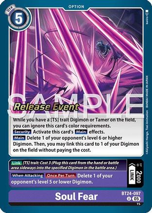 Soul Fear (BT24-097) - Time Stranger Release Events Cards Foil