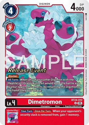 Dimetromon (BT24-012) - Time Stranger Release Events Cards Foil