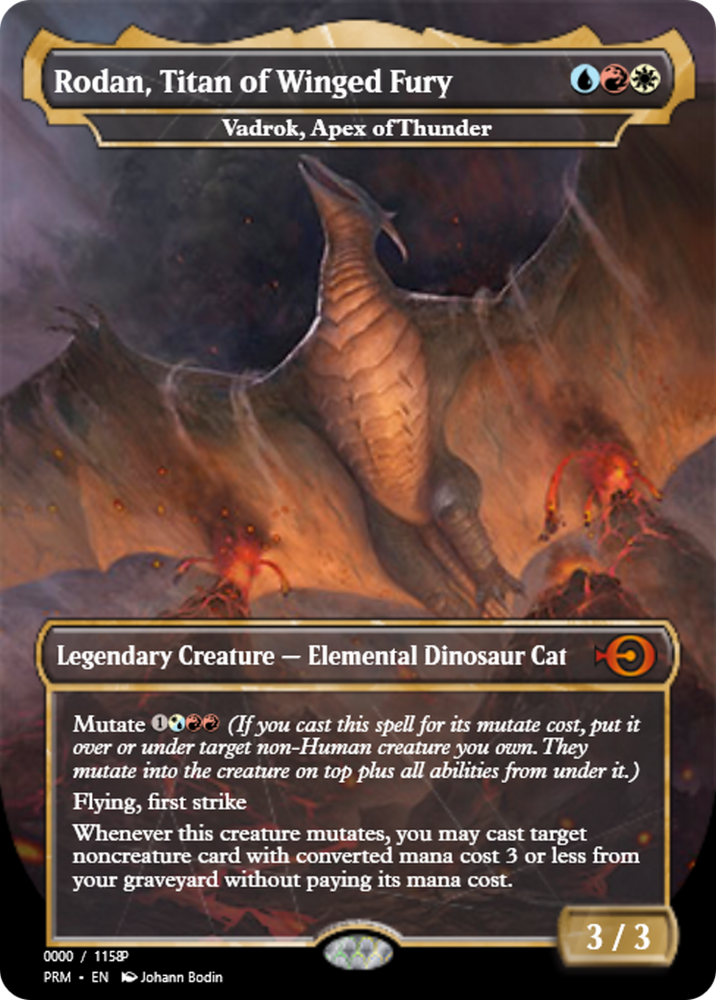 Vadrok, Apex of Thunder (PRM-80907) - Magic Online Promos / Rodan, Titan of Winged Fury Foil