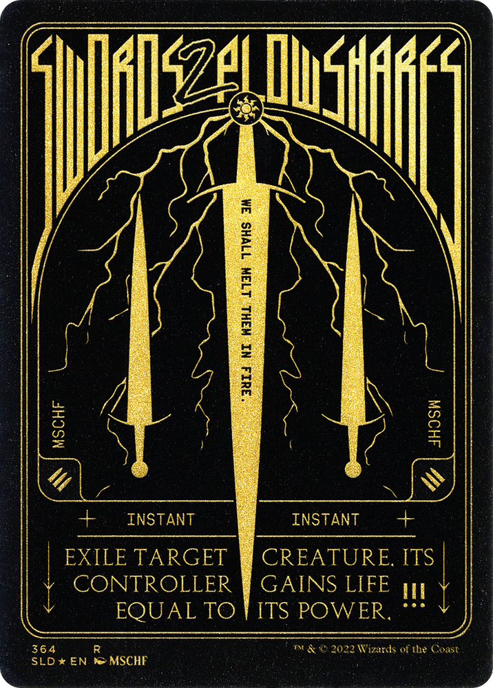 Swords to Plowshares (Foil Etched) (Gold) (SLD-364) - Secret Lair Drop Foil