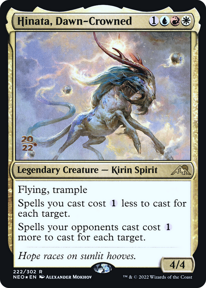 Hinata, Dawn-Crowned (PRE-222S) - Kamigawa: Neon Dynasty Promos Foil