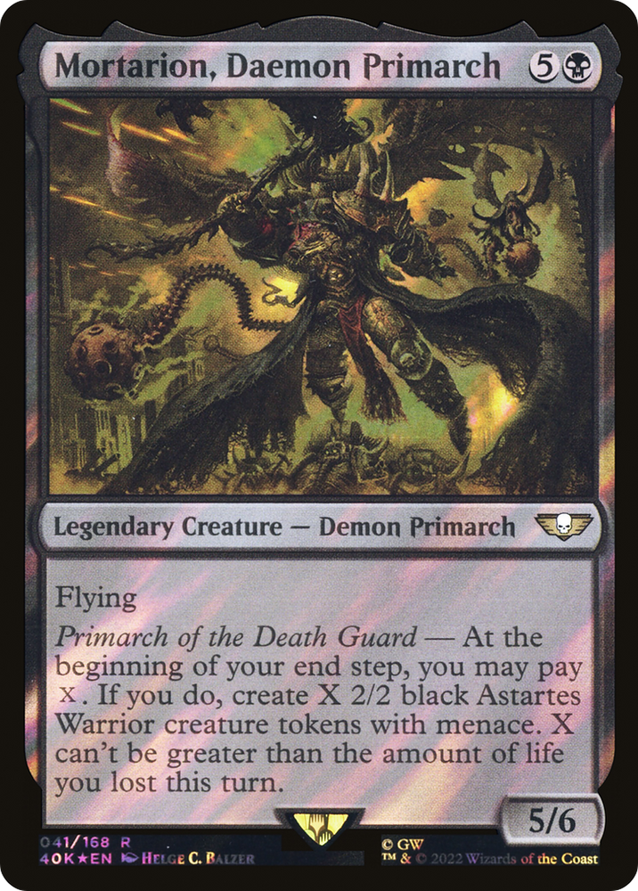 Mortarion, Daemon Primarch (Surge Foil) (40K-41★) - Warhammer 40,000 Commander Foil