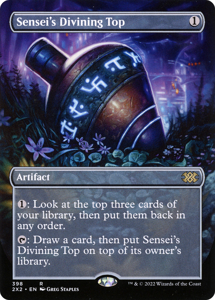 Sensei's Divining Top (Borderless) (2X2-398) - Double Masters 2022 (Borderless)