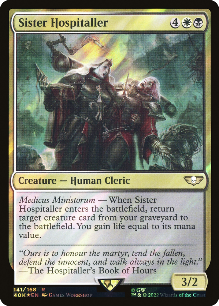 Sister Hospitaller (Surge Foil) (40K-141★) - Warhammer 40,000 Commander Foil