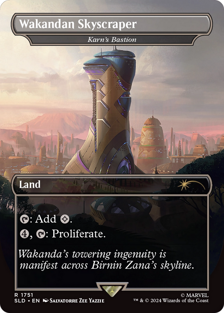 Karn's Bastion (SLD-1751) - Secret Lair Drop / Wakandan Skyscraper (Borderless) Foil