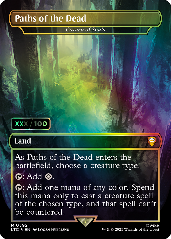 Paths of the Dead - Cavern of Souls (Serial Numbered) (LTC-392Z) - Tales of Middle-earth Commander / Paths of the Dead (Borderless) Foil
