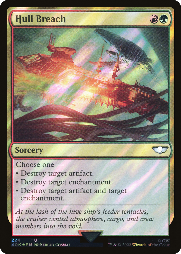 Hull Breach (Surge Foil) (40K-224★) - Warhammer 40,000 Commander Foil