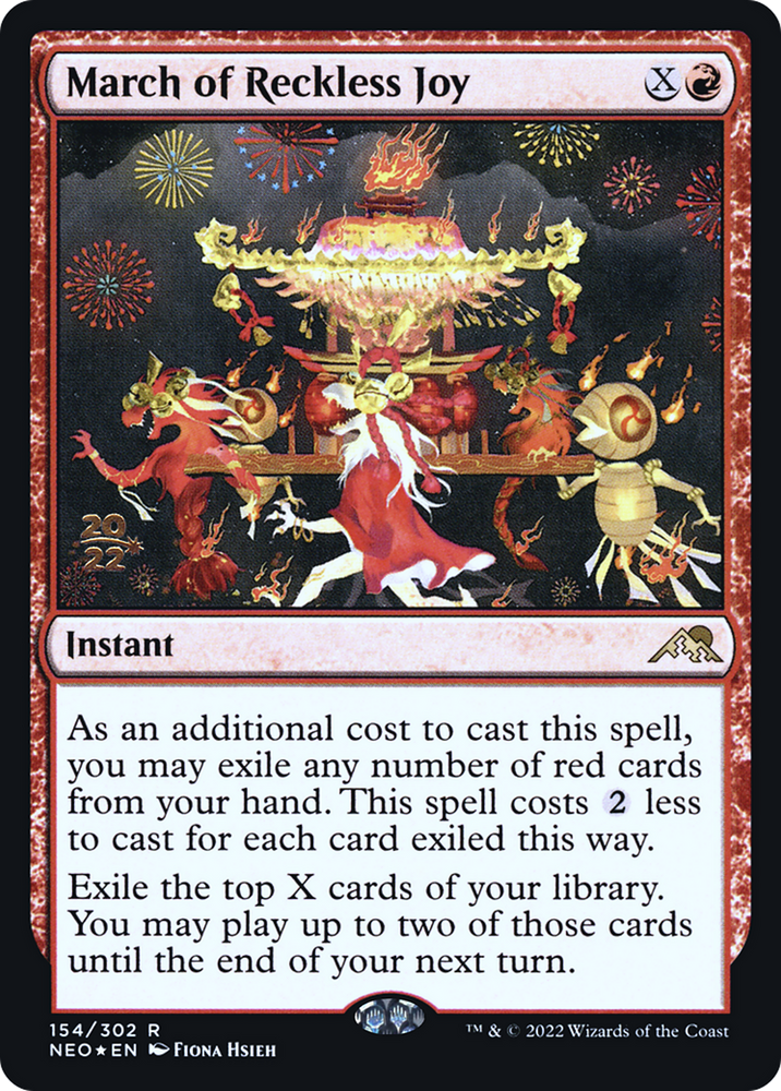 March of Reckless Joy (PRE-154S) - Kamigawa: Neon Dynasty Promos Foil