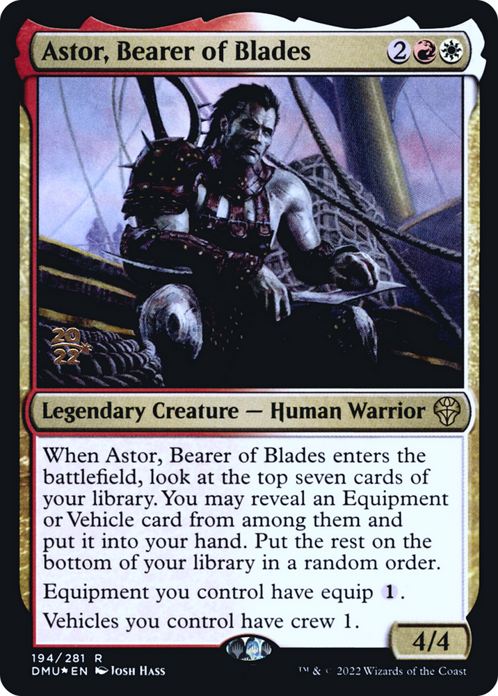 Astor, Bearer of Blades (PRE-194S) - Dominaria United Promos Foil