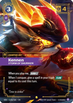Kennen, Storm of Shuriken (Alternate Art) (113a/166) - Vendetta Foil