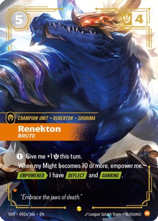 Renekton, Brute (Alternate Art) (092a/166) - Vendetta Foil
