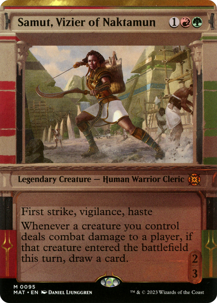 Samut, Vizier of Naktamun (Showcase) (MAT-095) - March of the Machine: The Aftermath: (Showcase) (Borderless)