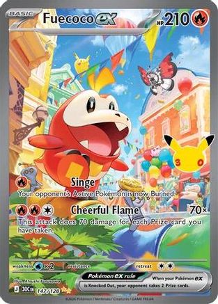 Fuecoco ex 147/128  - Holofoil ME 30th Celebration - Special Illustration Rare
