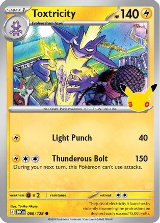 Toxtricity 060/128  - Holofoil ME 30th Celebration - Common