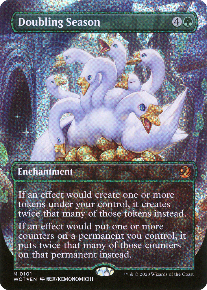 Doubling Season (Anime Borderless) (Confetti Foil) (WOT-101) - Wilds of Eldraine: Enchanting Tales (Borderless) Foil